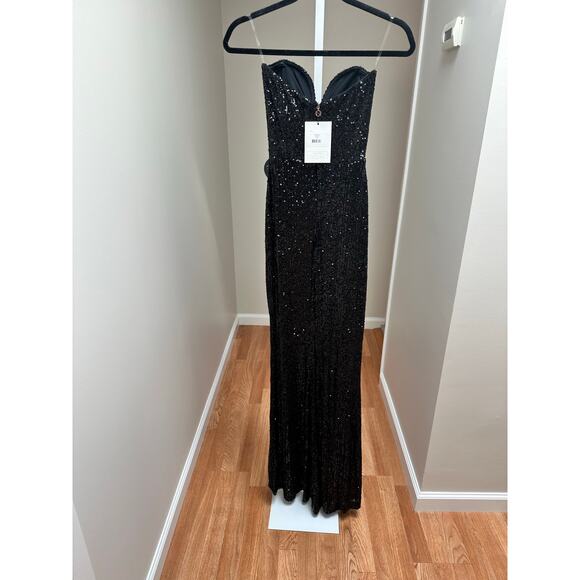 NEW NWT Nookie Revolve Lumiere Sequin Gown Black size Small - Picture 5 of 9